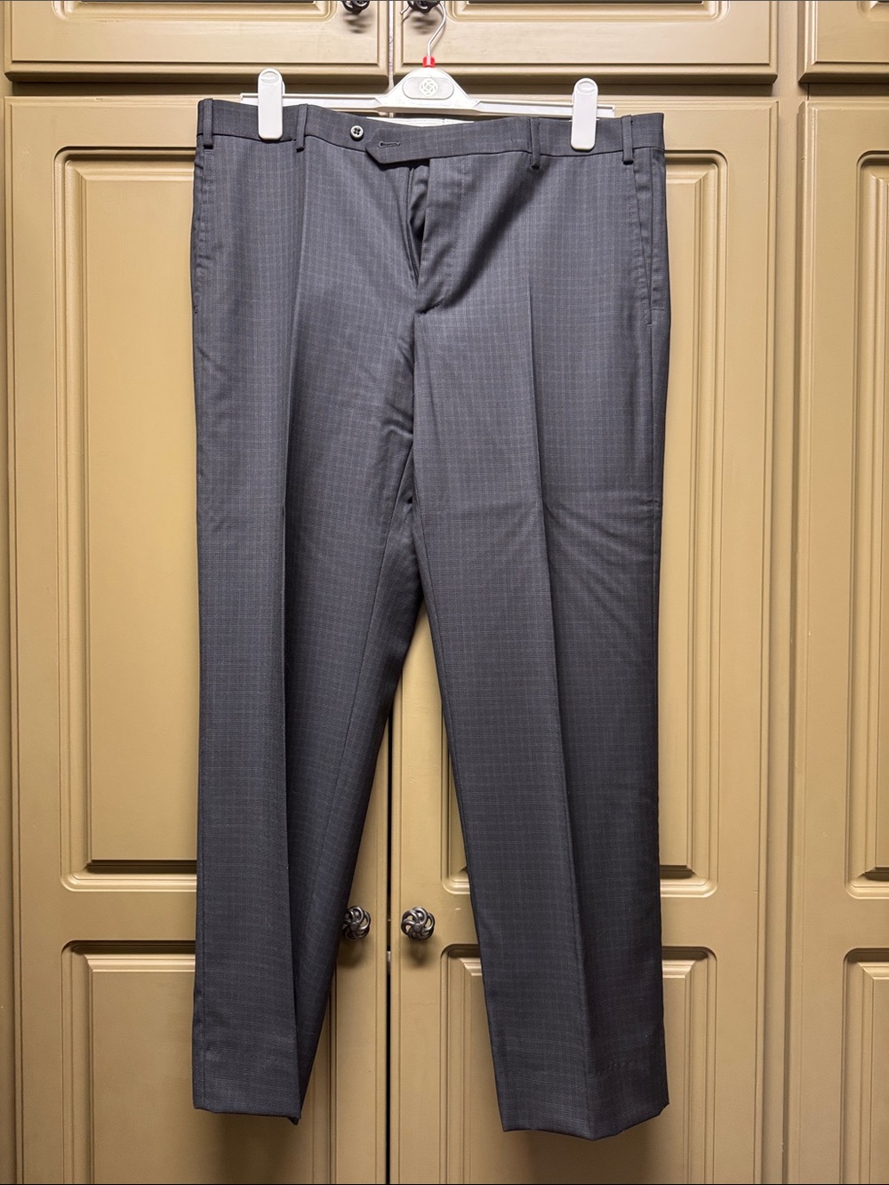 Zanella Charcoal Gray plaid Dress Pants